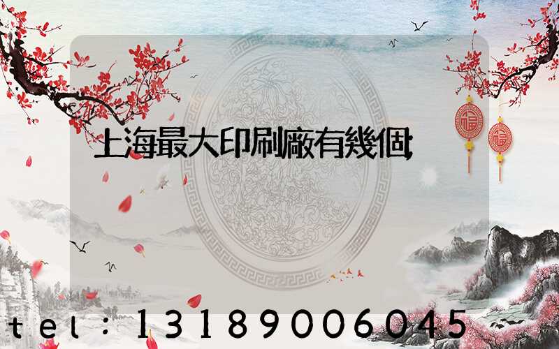 上海最大印刷廠有幾個