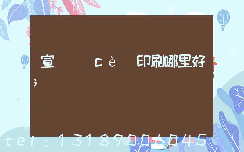 宣傳冊(cè)印刷哪里好