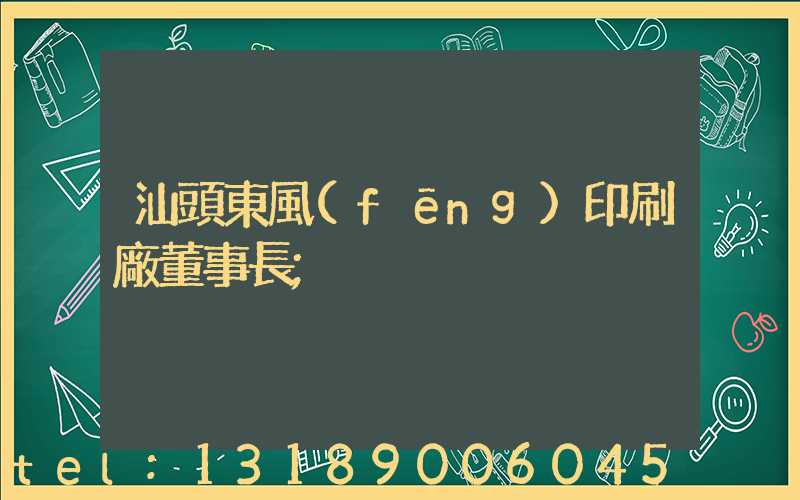 汕頭東風(fēng)印刷廠董事長