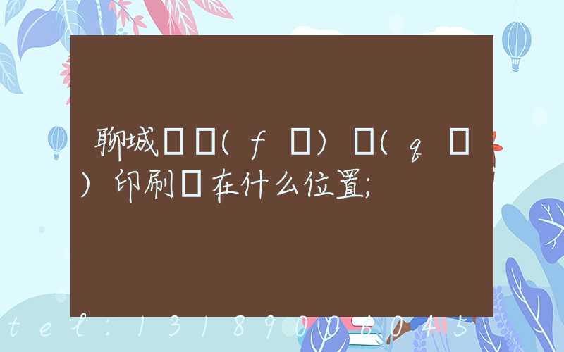 聊城開發(fā)區(qū)印刷廠在什么位置