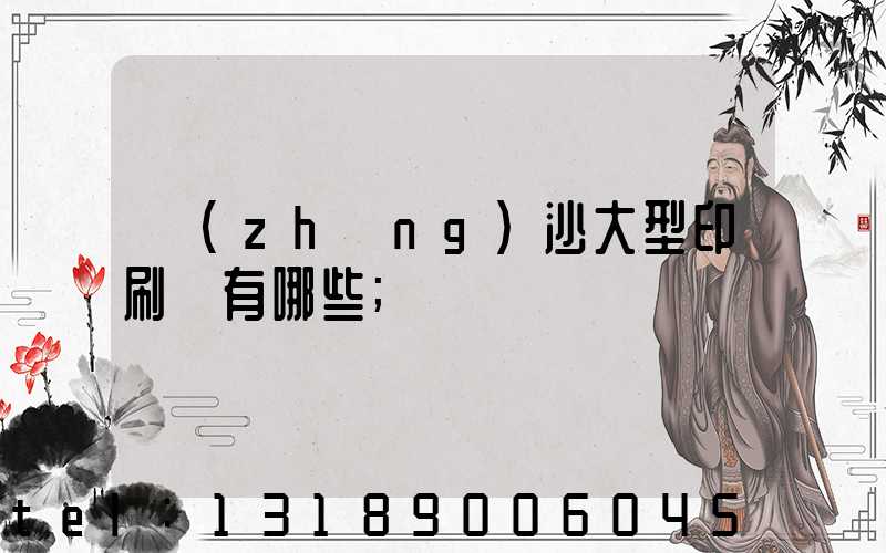 長(zhǎng)沙大型印刷廠有哪些